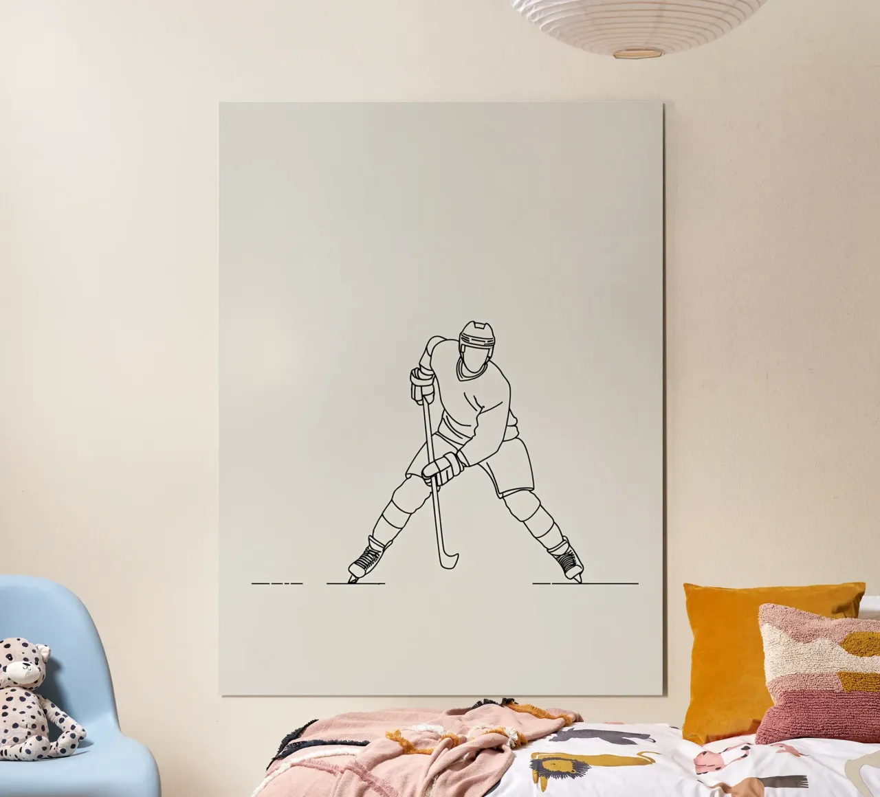 Hockeyspieler Minimalist Line Art Poster von Viv Line Art