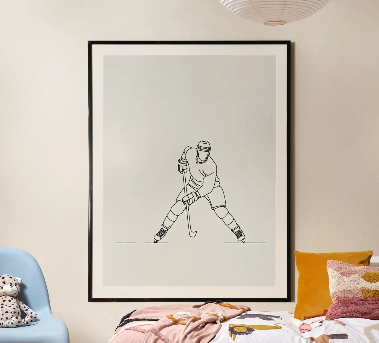 Hockeyspieler Minimalist Line Art Poster von Viv Line Art