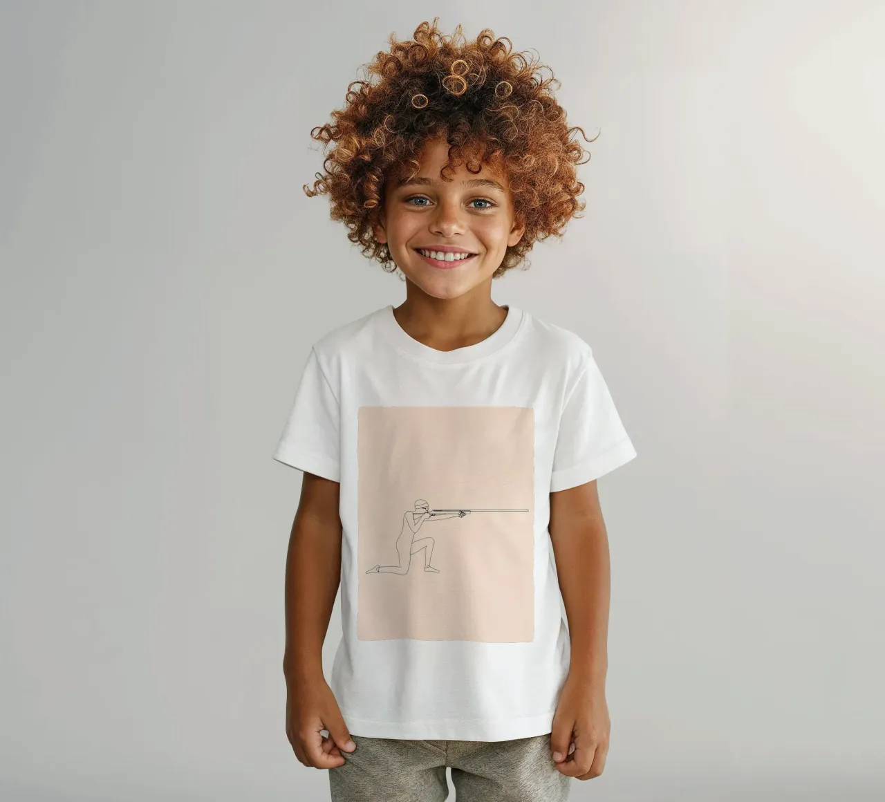 Shooter Minimalist Line Art Kinder T-Shirt von Viv Line Art