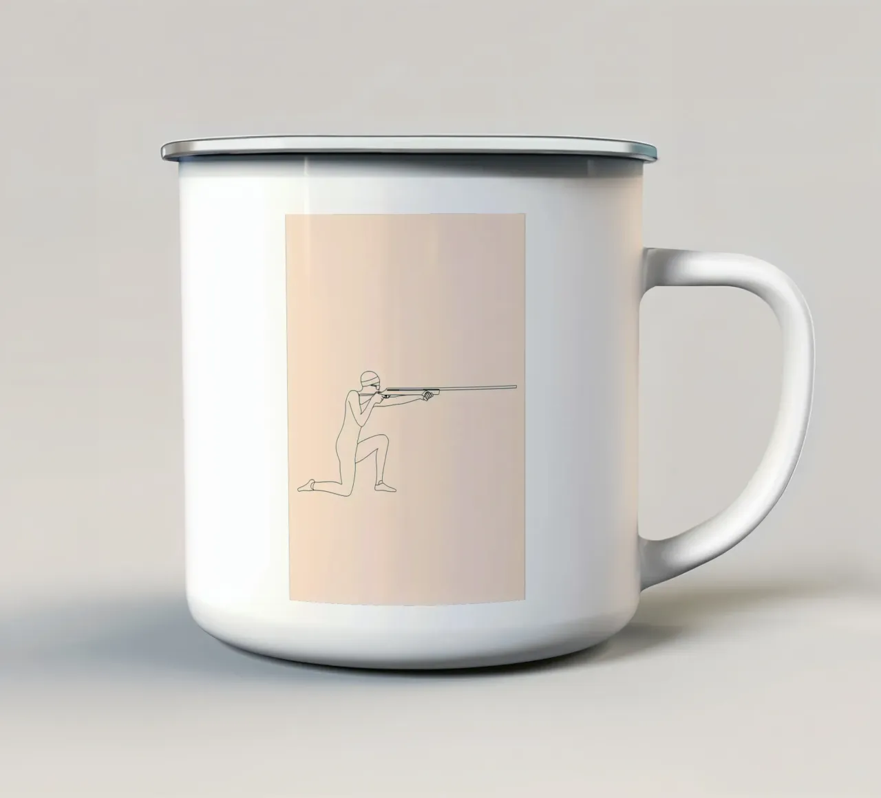 Line art minimalista di Shooter tazza in smalto da Viv Line Art