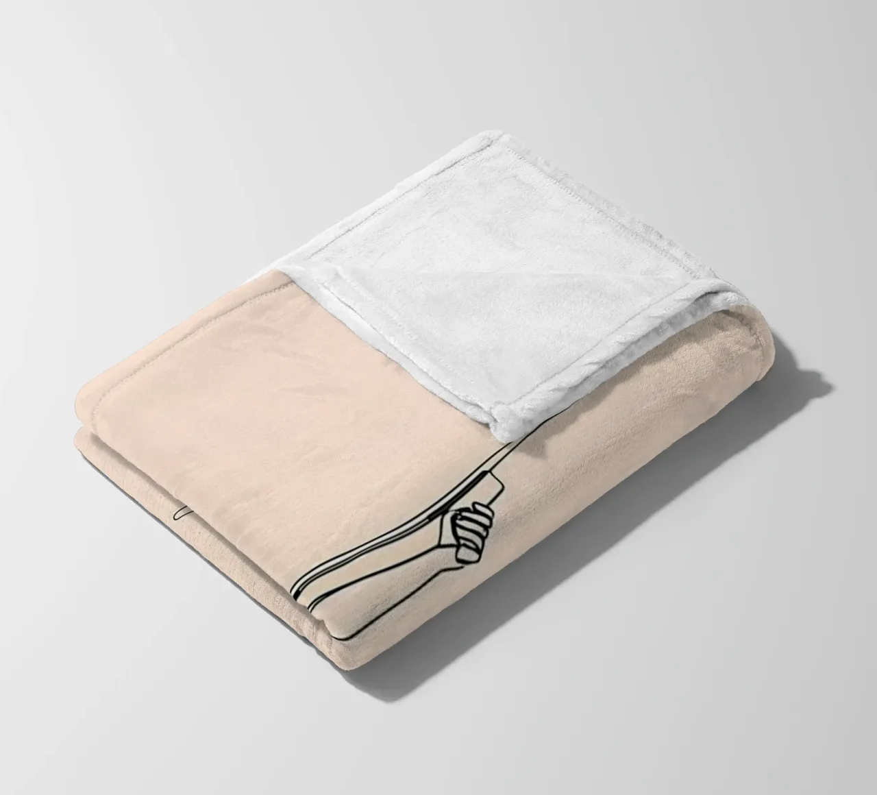 Line art minimalista di Shooter coperta in pile da Viv Line Art