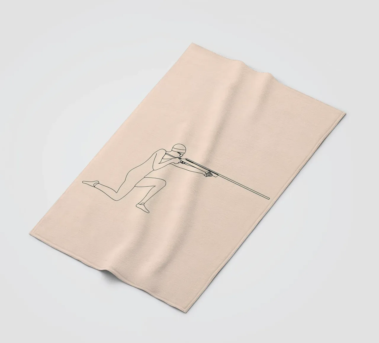 Line art minimalista di Shooter coperta in pile da Viv Line Art