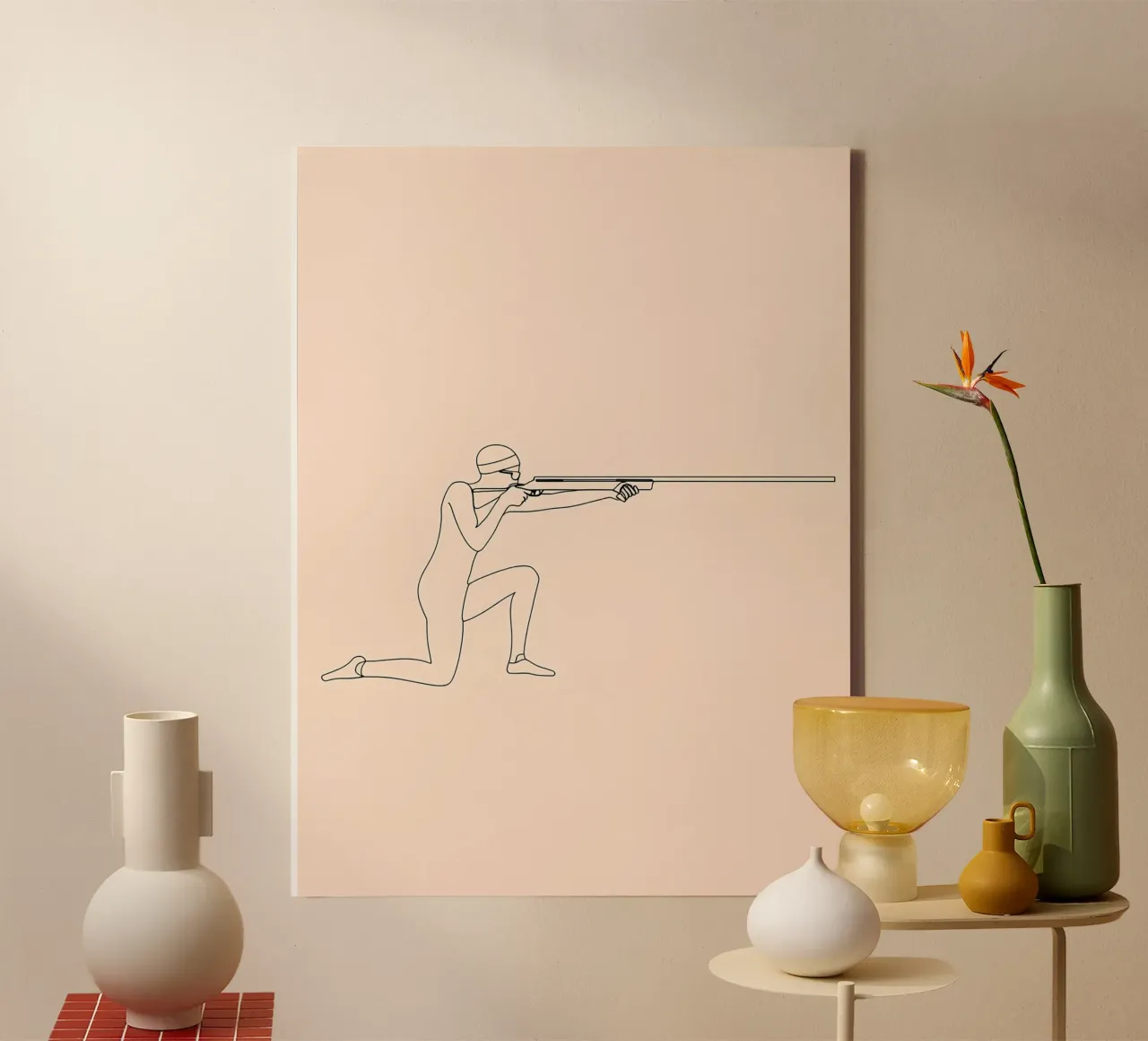 Shooter Minimalist Line Art canvas by Viv Line Art