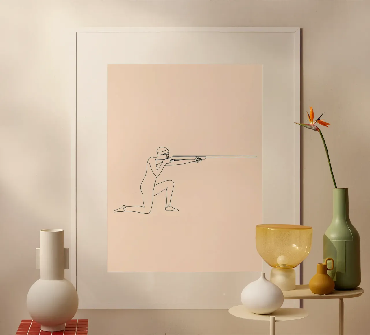 Line art minimalista di Shooter carta hahnemühle da Viv Line Art