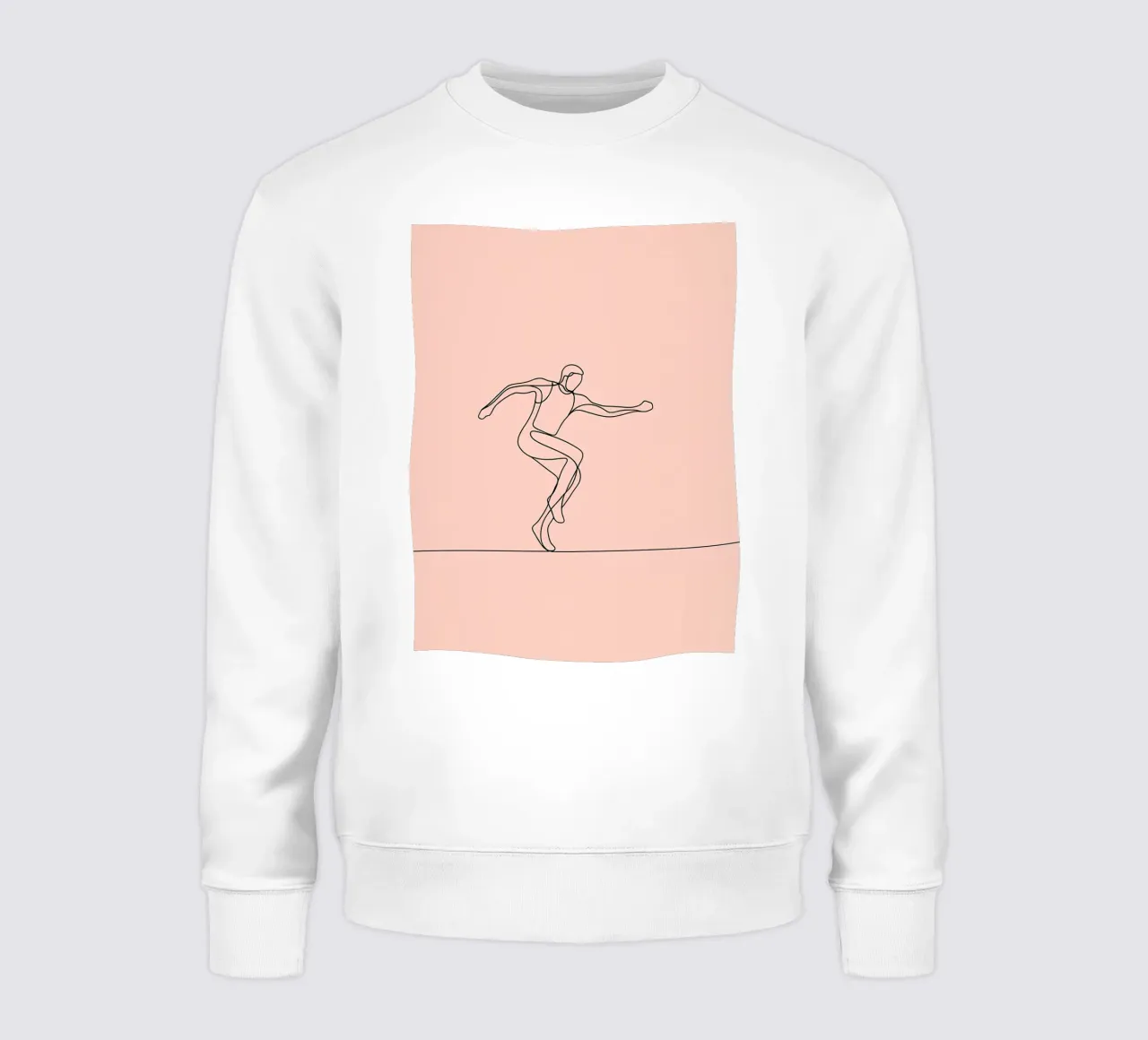 Atleta che si esercita Line Art minimalista felpa da Viv Line Art
