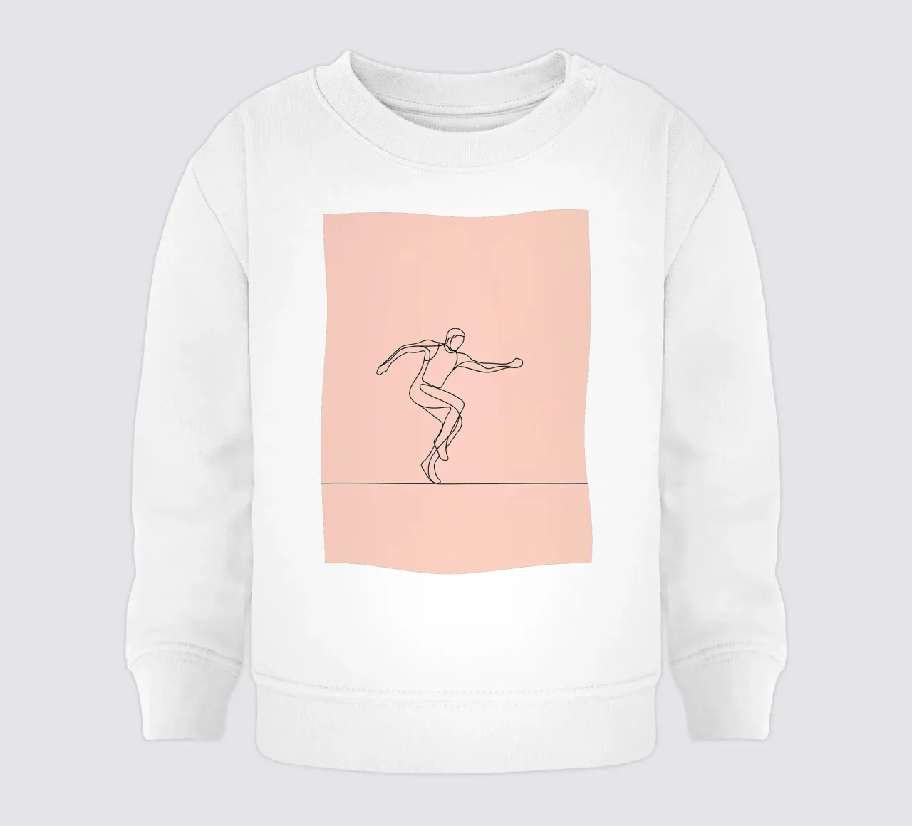 Atleta che si esercita Line Art minimalista felpa neonato da Viv Line Art
