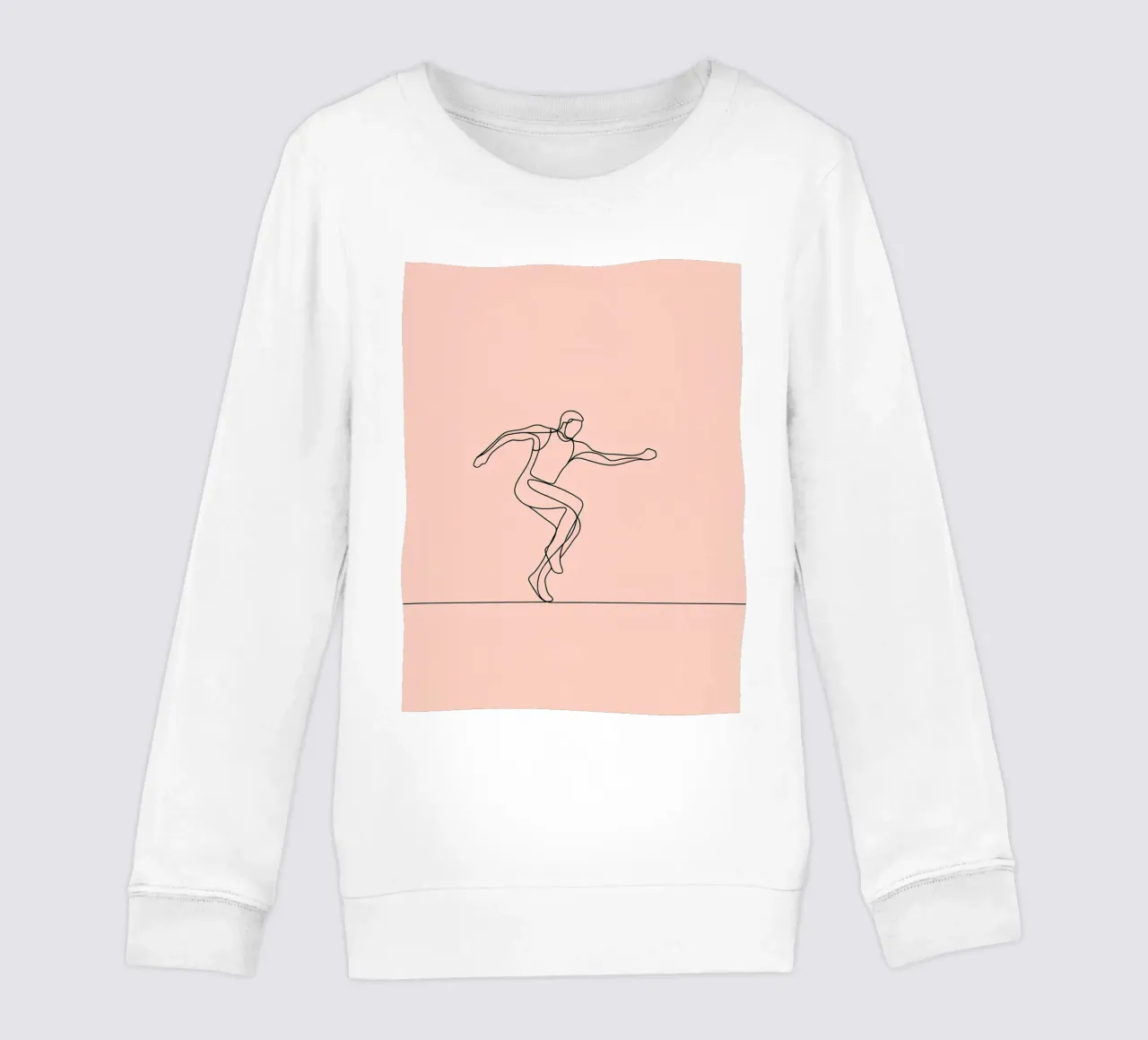 Athlète faisant de l'exercice Dessin au trait minimaliste sweat enfant de Viv Line Art