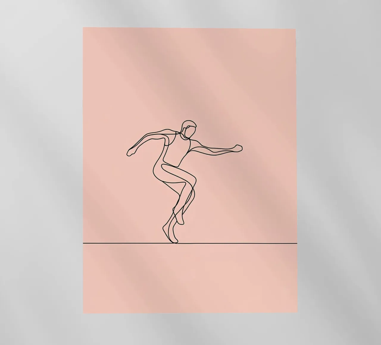 Atleta che si esercita Line Art minimalista pellicola backlit da Viv Line Art