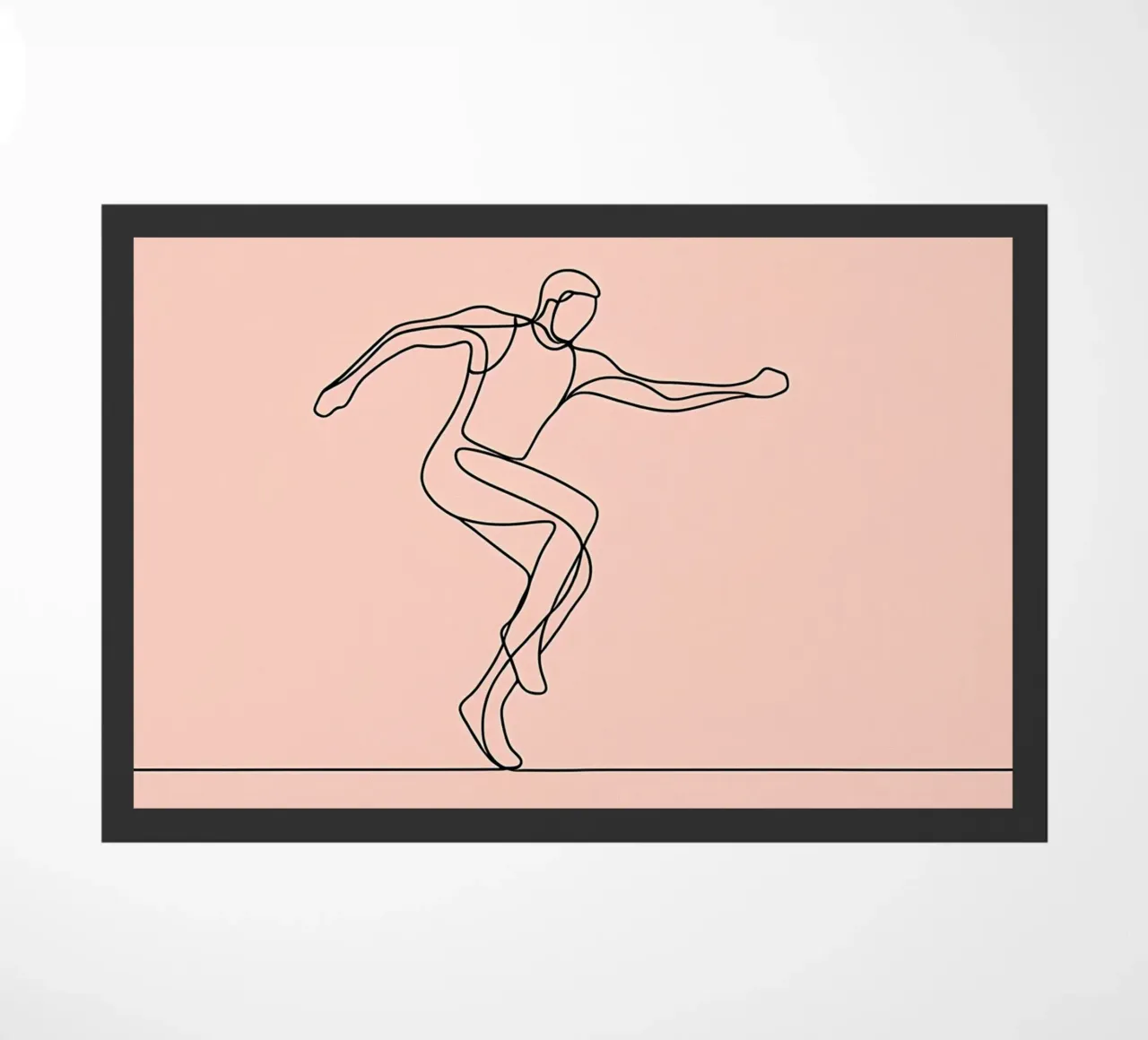 Atleta che si esercita Line Art minimalista zerbino da Viv Line Art