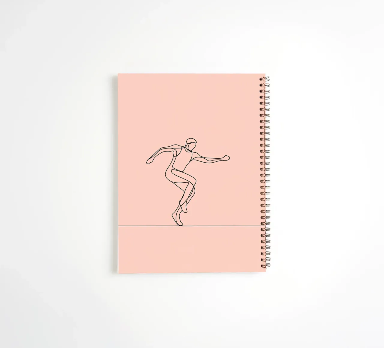 Athlete Exercising Minimalist Line Art spiral notebook by Viv Line Art