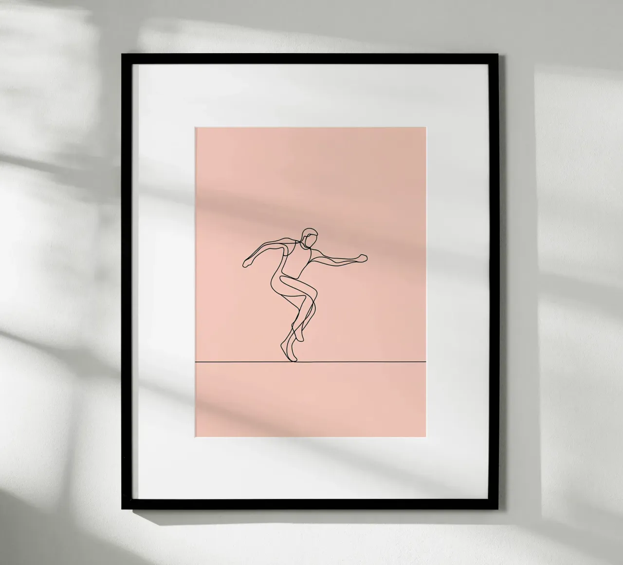 Athlète faisant de l'exercice Dessin au trait minimaliste hahnemühle de Viv Line Art