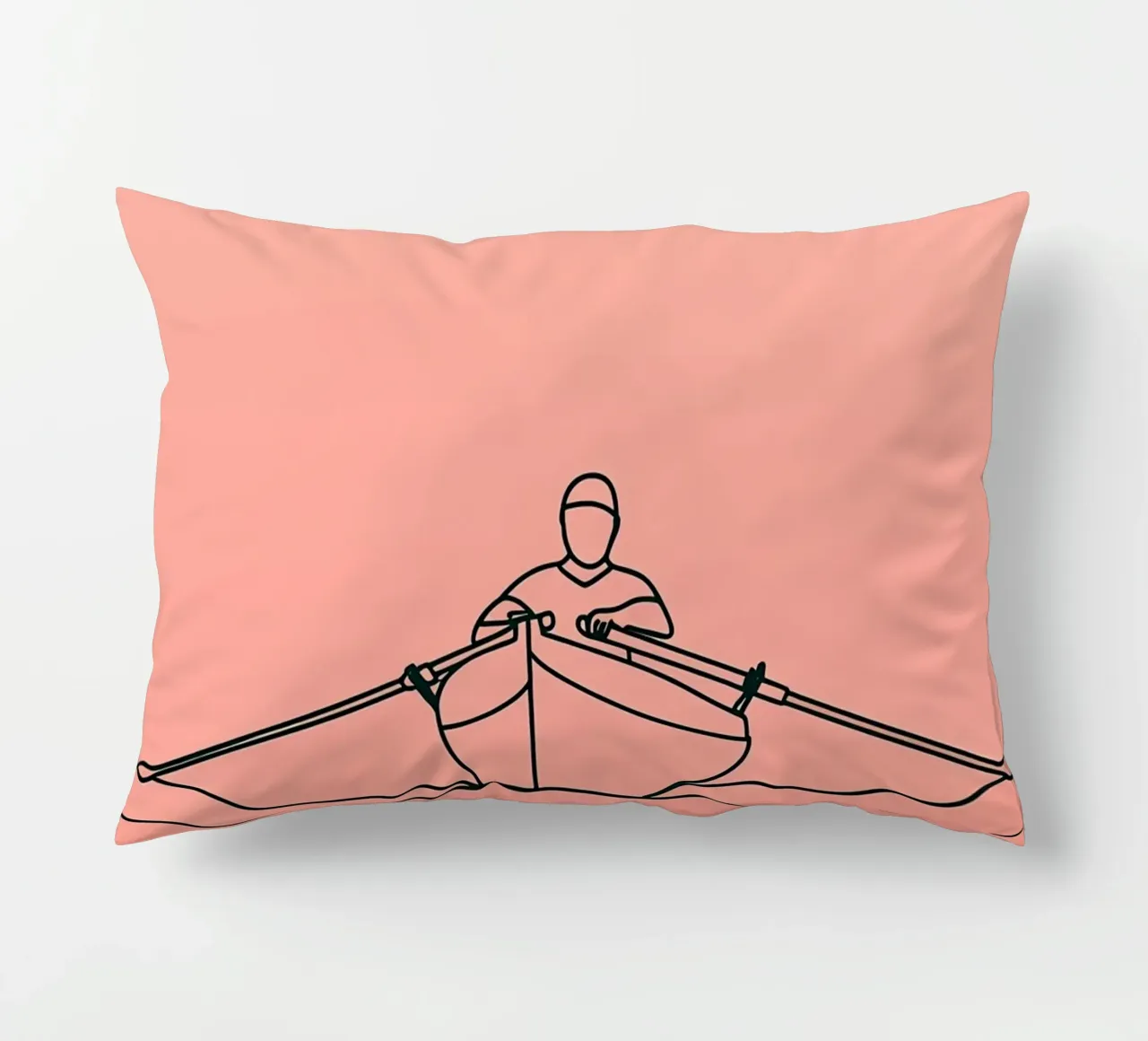 Avventura in canoa Line Art minimalista cuscino da Viv Line Art
