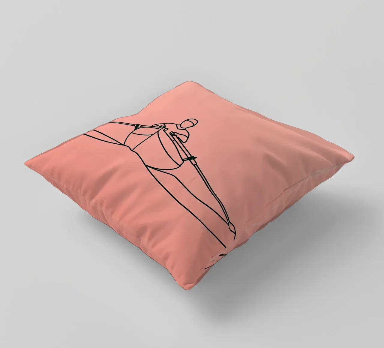 Avventura in canoa Line Art minimalista cuscino da Viv Line Art