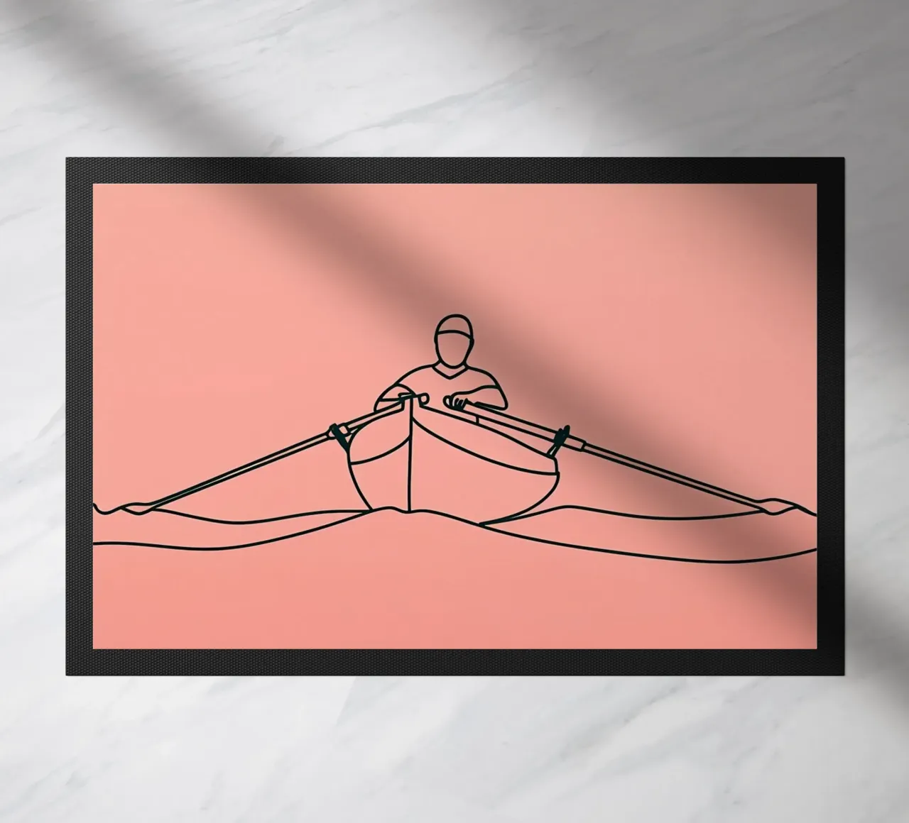 Avventura in canoa Line Art minimalista zerbino da Viv Line Art