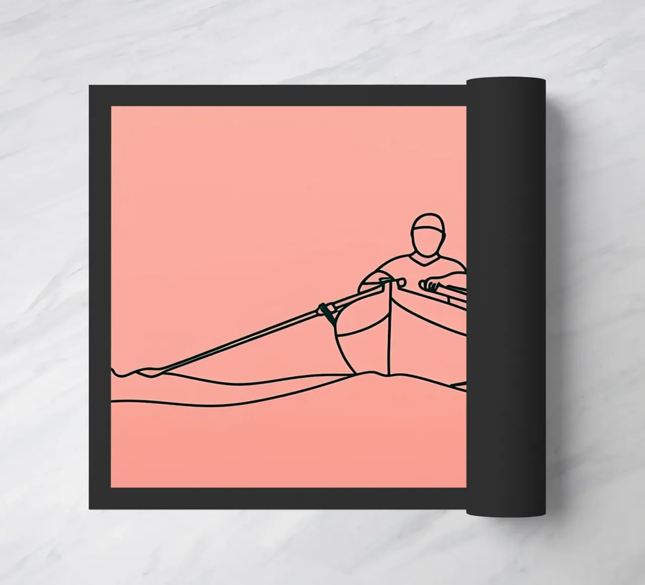 Avventura in canoa Line Art minimalista zerbino da Viv Line Art