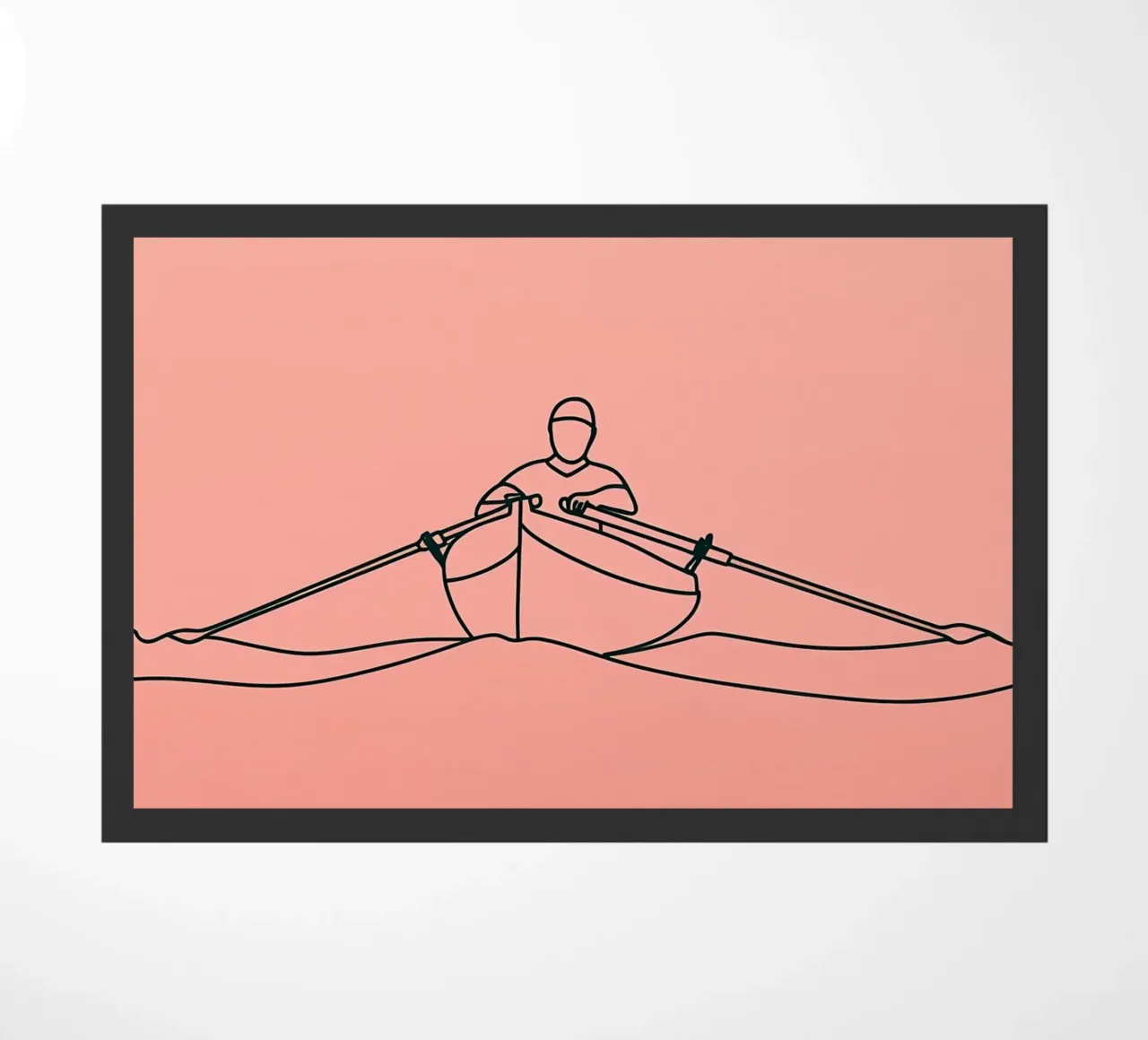 Avventura in canoa Line Art minimalista zerbino da Viv Line Art