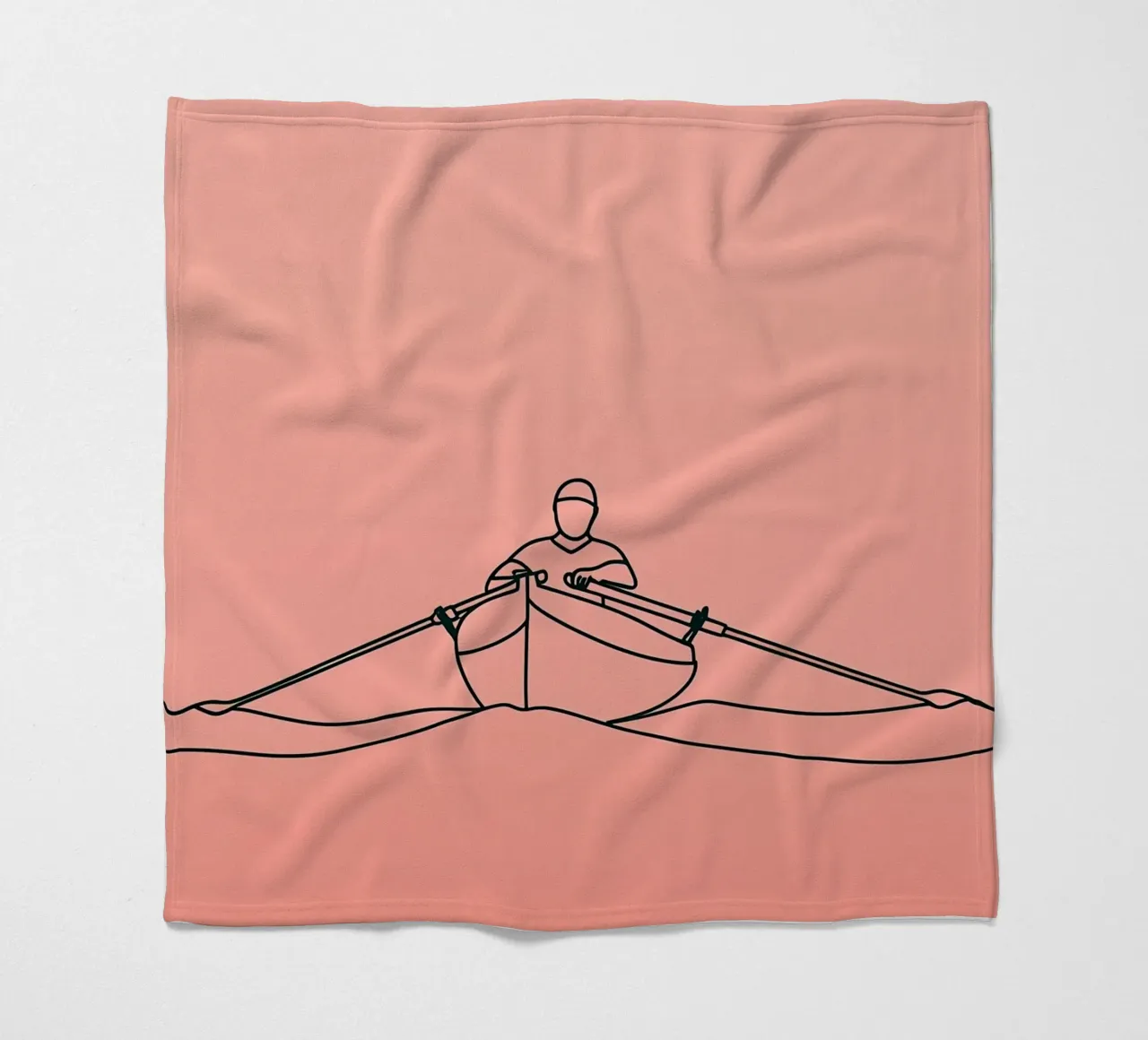 Avventura in canoa Line Art minimalista coperta in pile da Viv Line Art