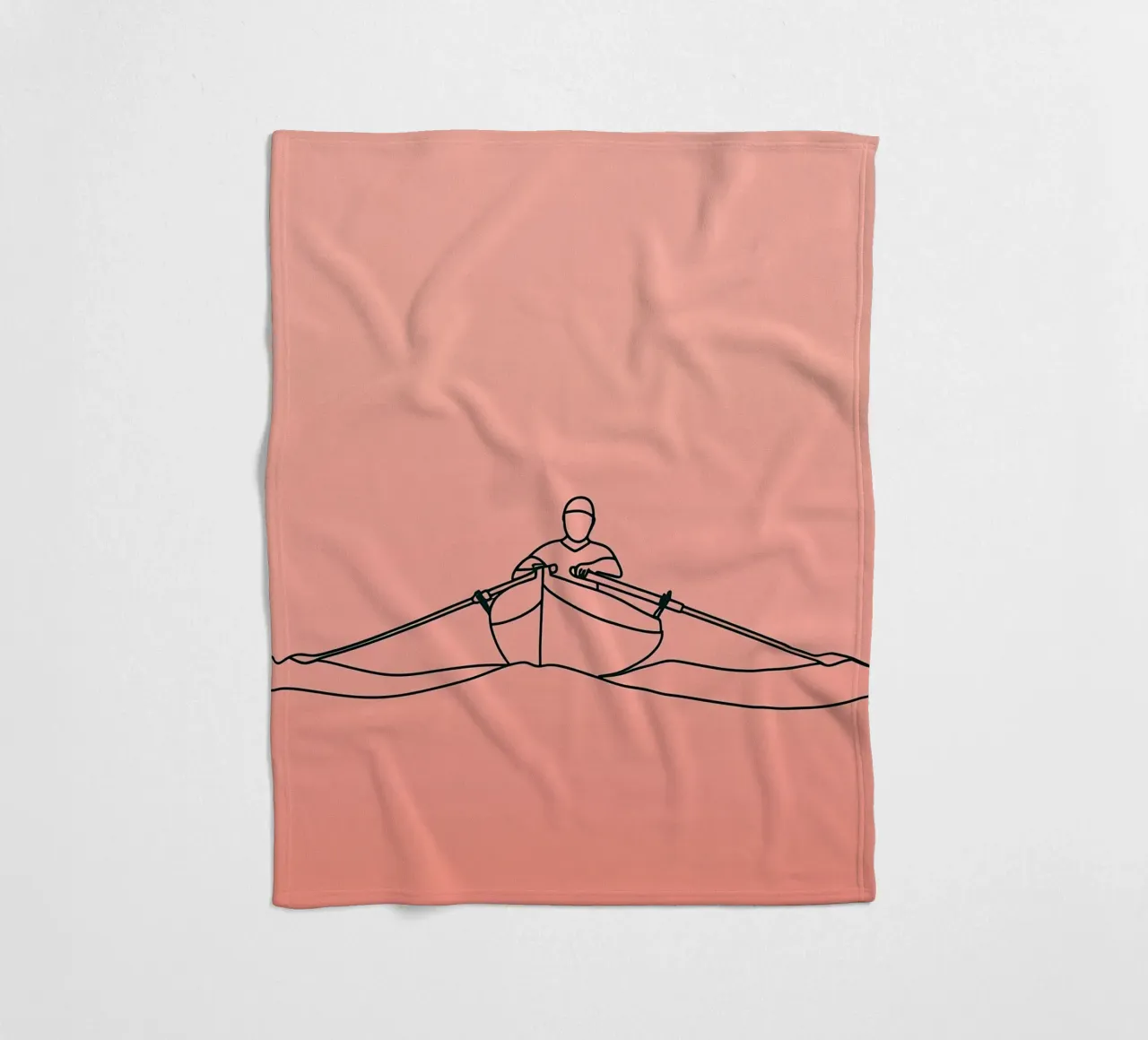 Avventura in canoa Line Art minimalista coperta in pile da Viv Line Art