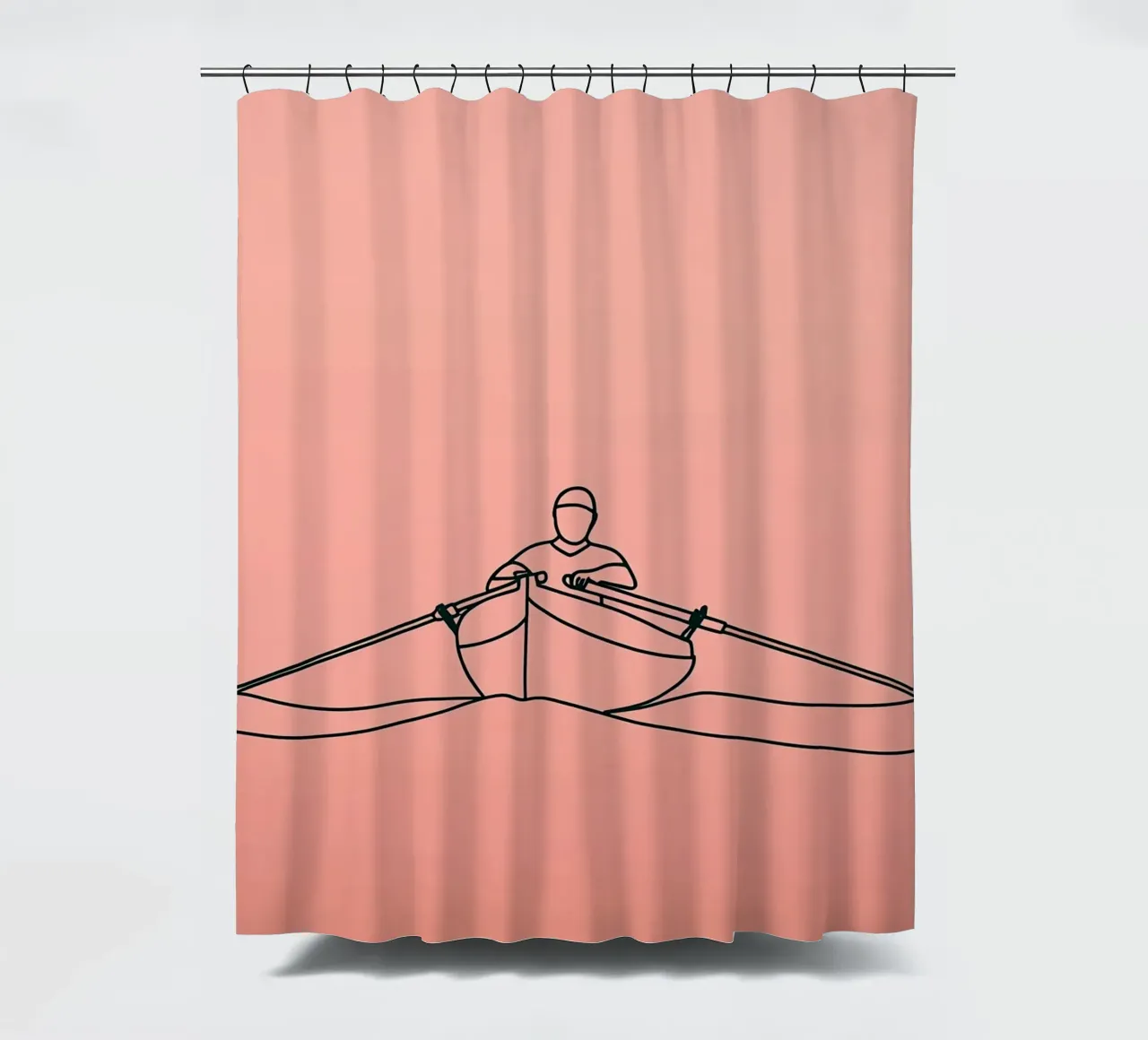 Avventura in canoa Line Art minimalista tenda da doccia da Viv Line Art