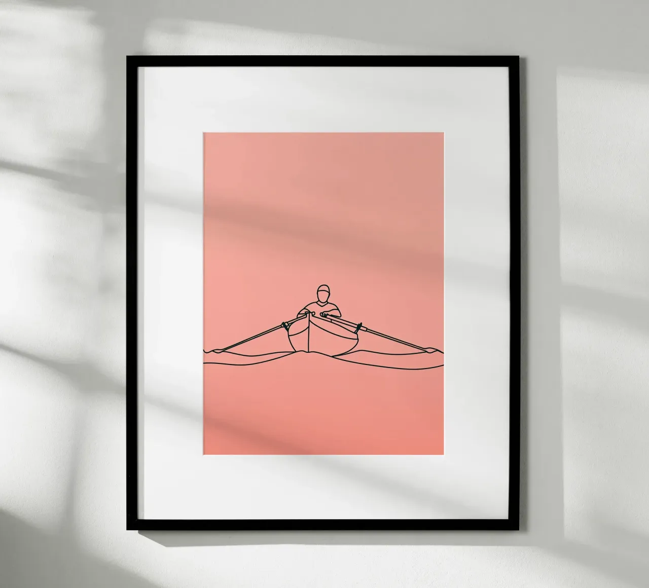 Avventura in canoa Line Art minimalista carta hahnemühle da Viv Line Art