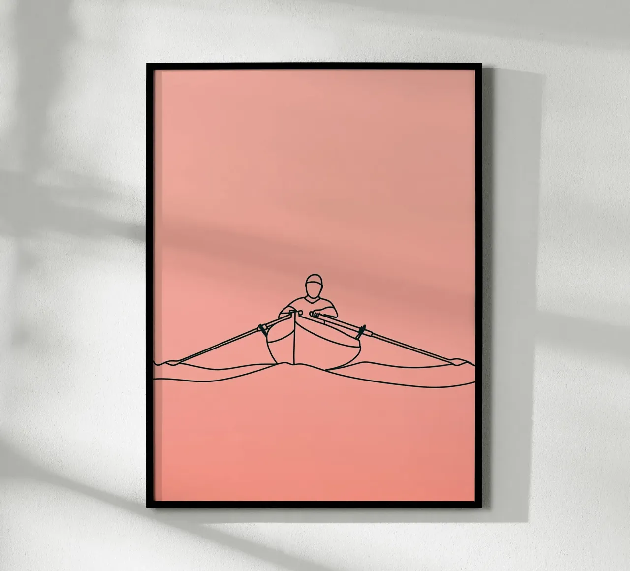 Avventura in canoa Line Art minimalista carta hahnemühle da Viv Line Art
