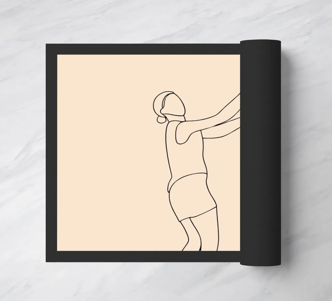 Giocatore di pallavolo donna Line Art minimalista zerbino da Viv Line Art
