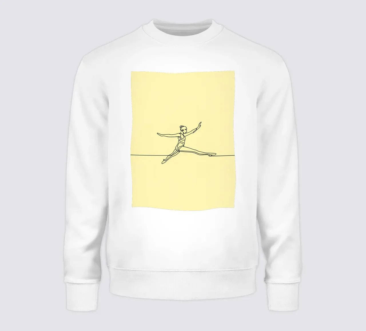 Linea d'arte minimalista di un'atleta donna felpa da Viv Line Art