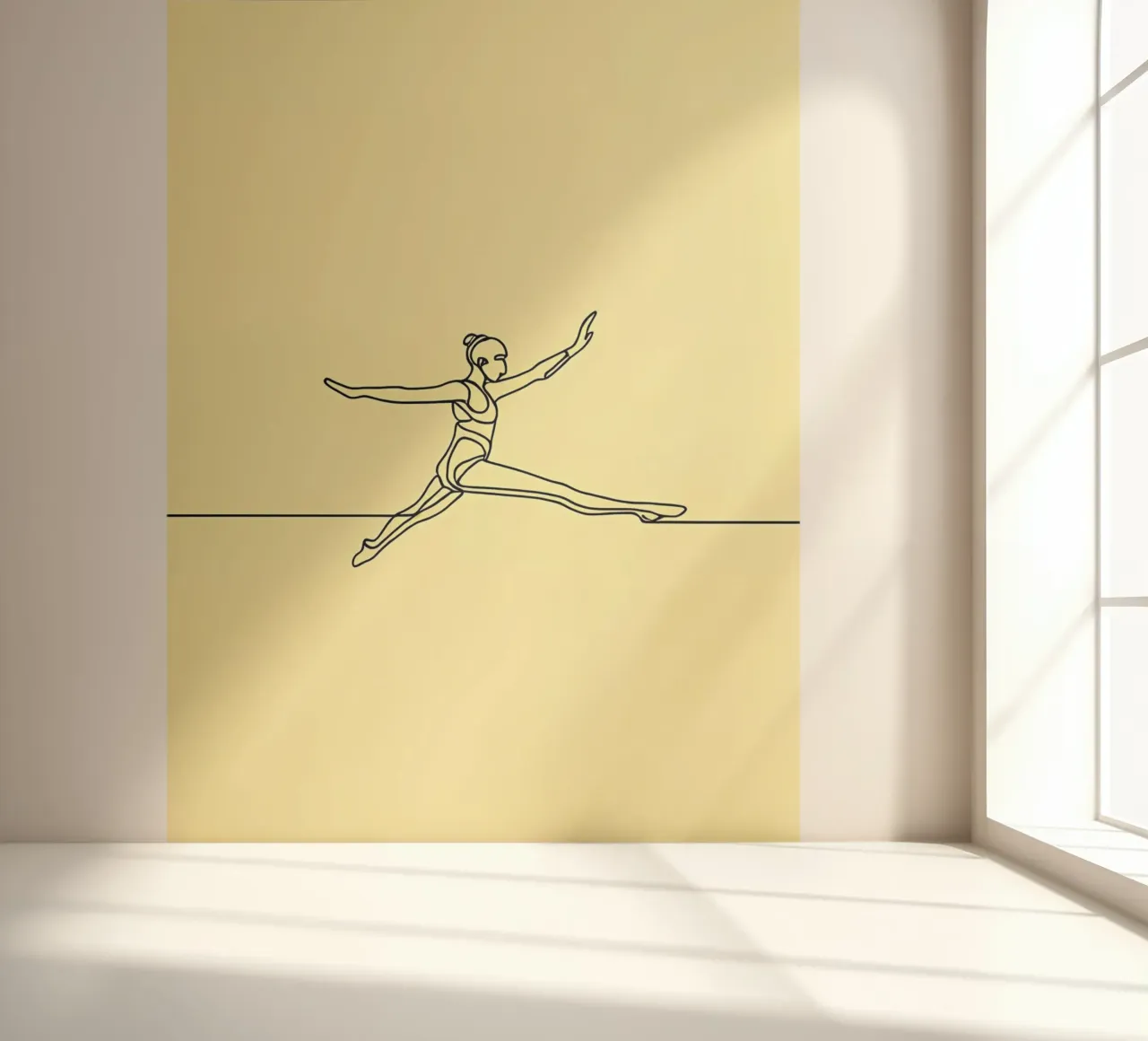 Athlète féminine Dessin au trait minimaliste papier peint photo de Viv Line Art