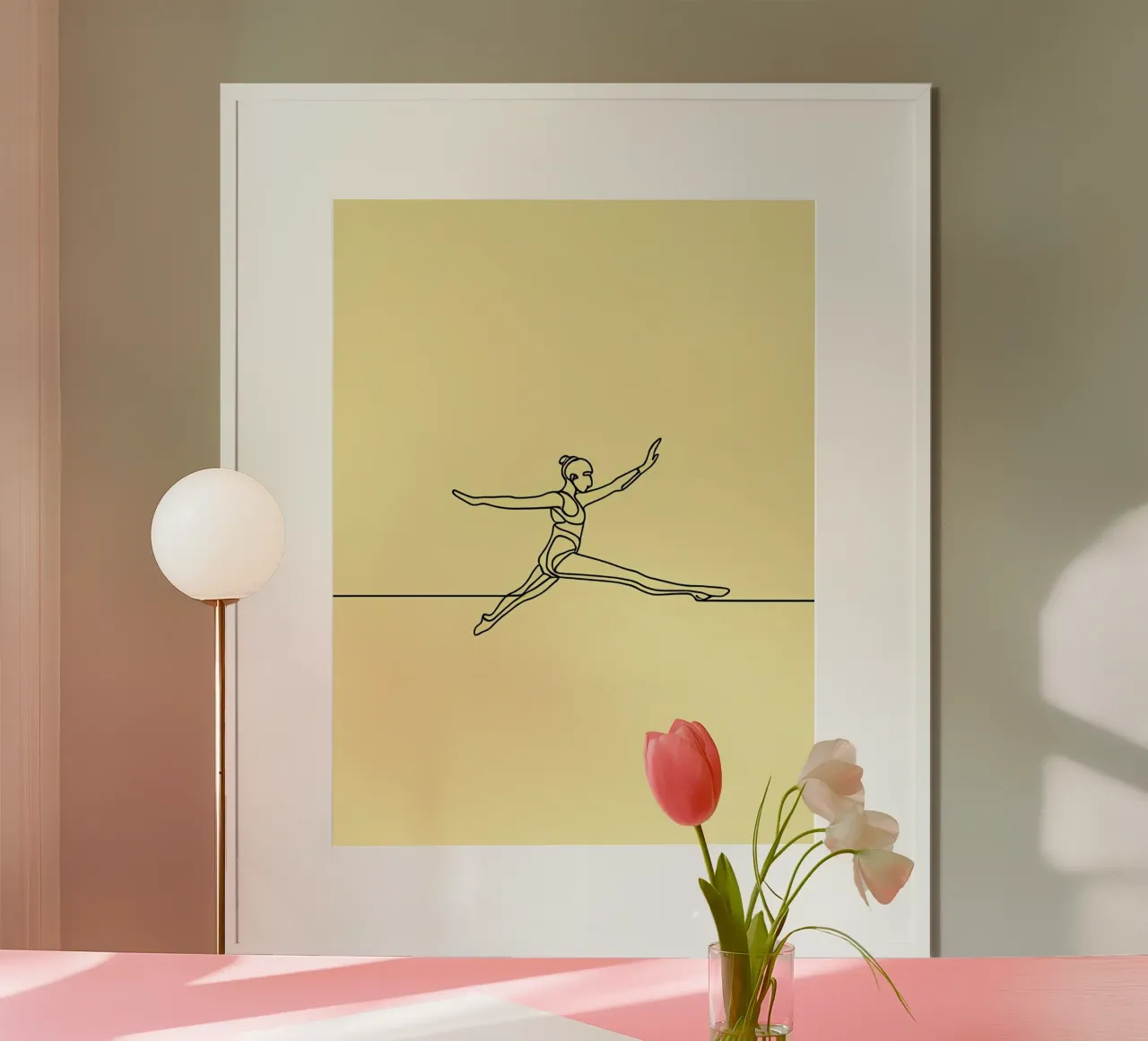 Weibliche Athletin Minimalist Line Art Hahnemühle von Viv Line Art