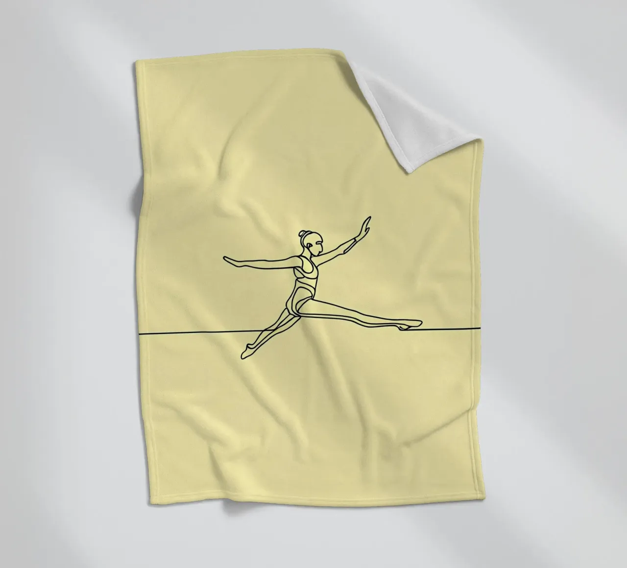 Weibliche Athletin Minimalist Line Art Fleecedecke von Viv Line Art
