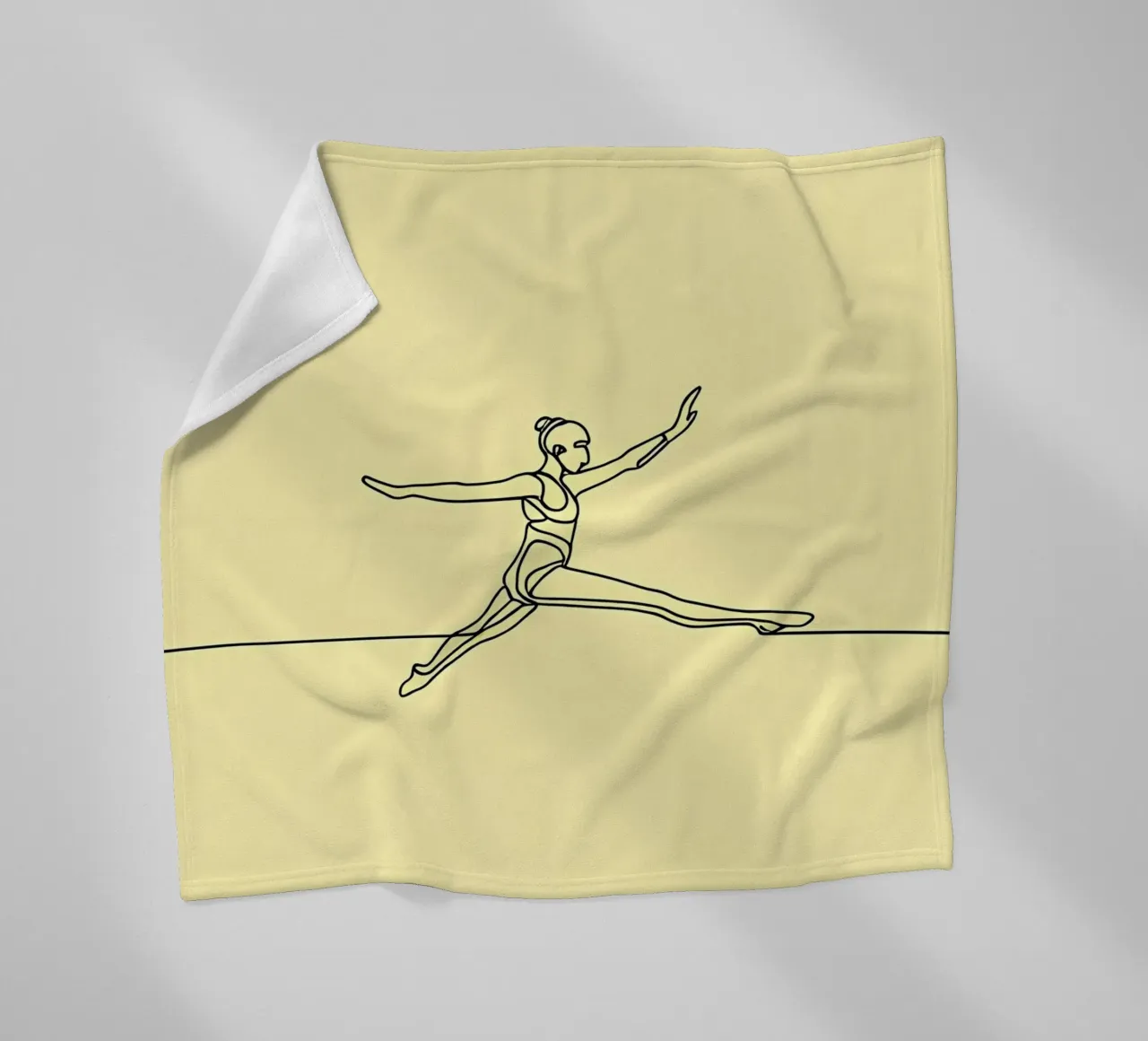 Weibliche Athletin Minimalist Line Art Fleecedecke von Viv Line Art