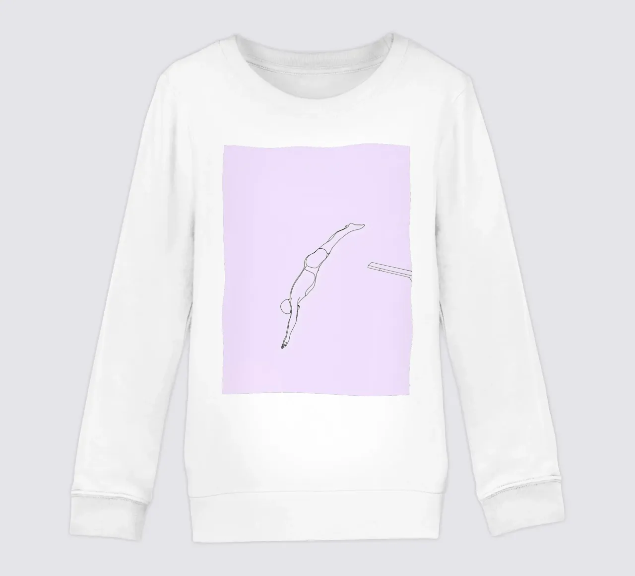 Arte lineare minimalista del subacqueo felpa bambino da Viv Line Art