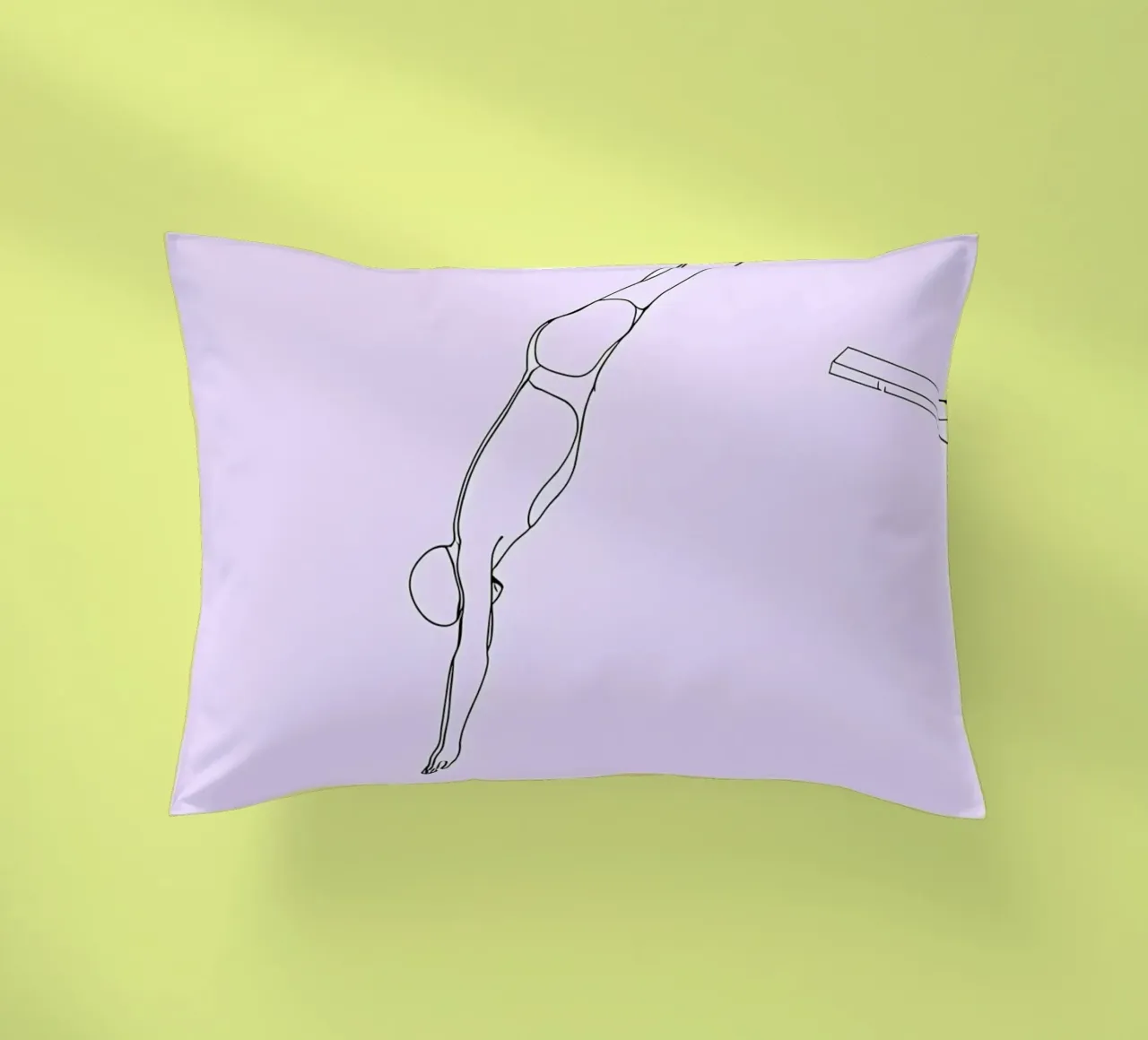 Arte lineare minimalista del subacqueo cuscino da Viv Line Art