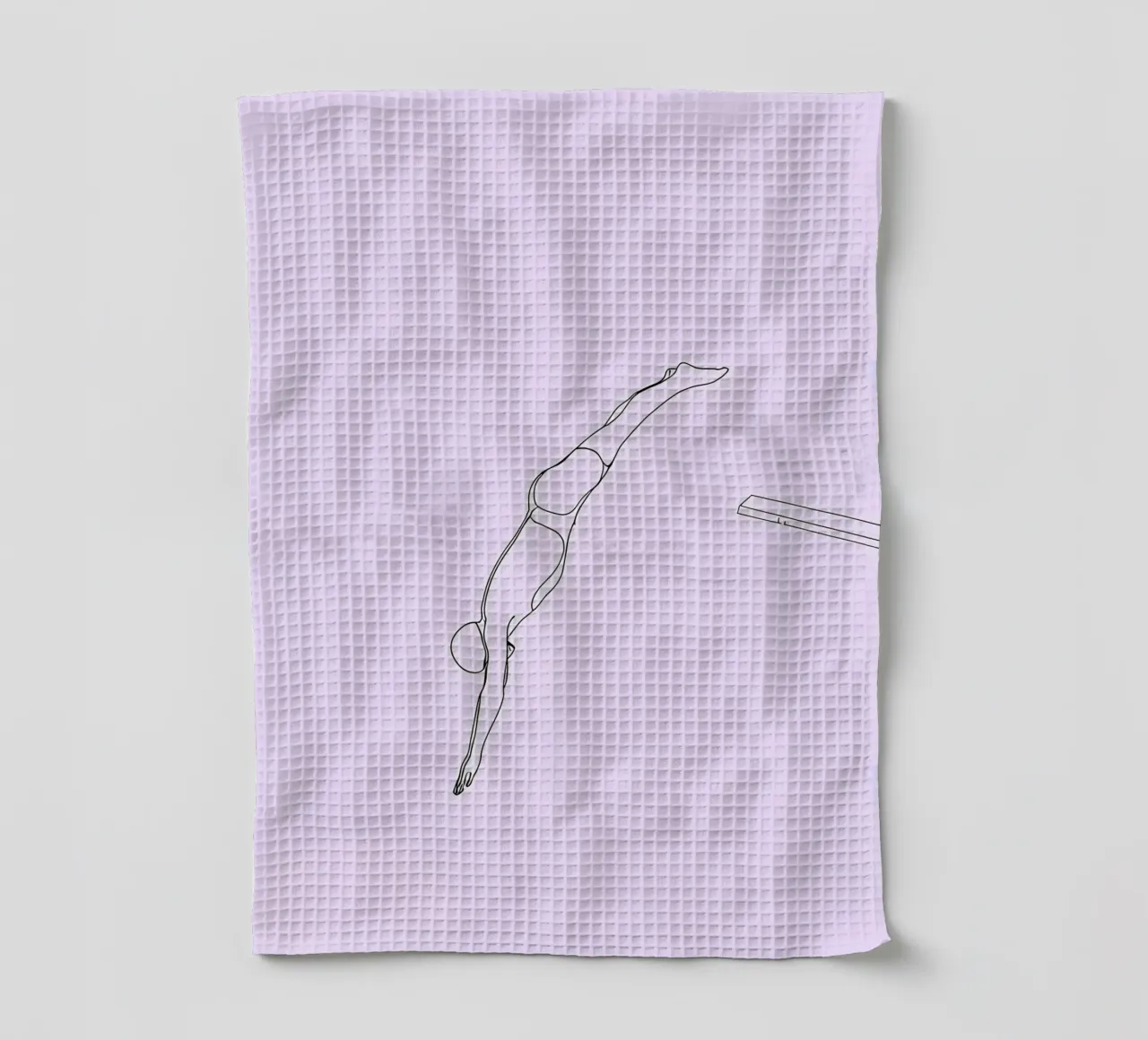 Arte lineare minimalista del subacqueo canovaccio da cucina da Viv Line Art