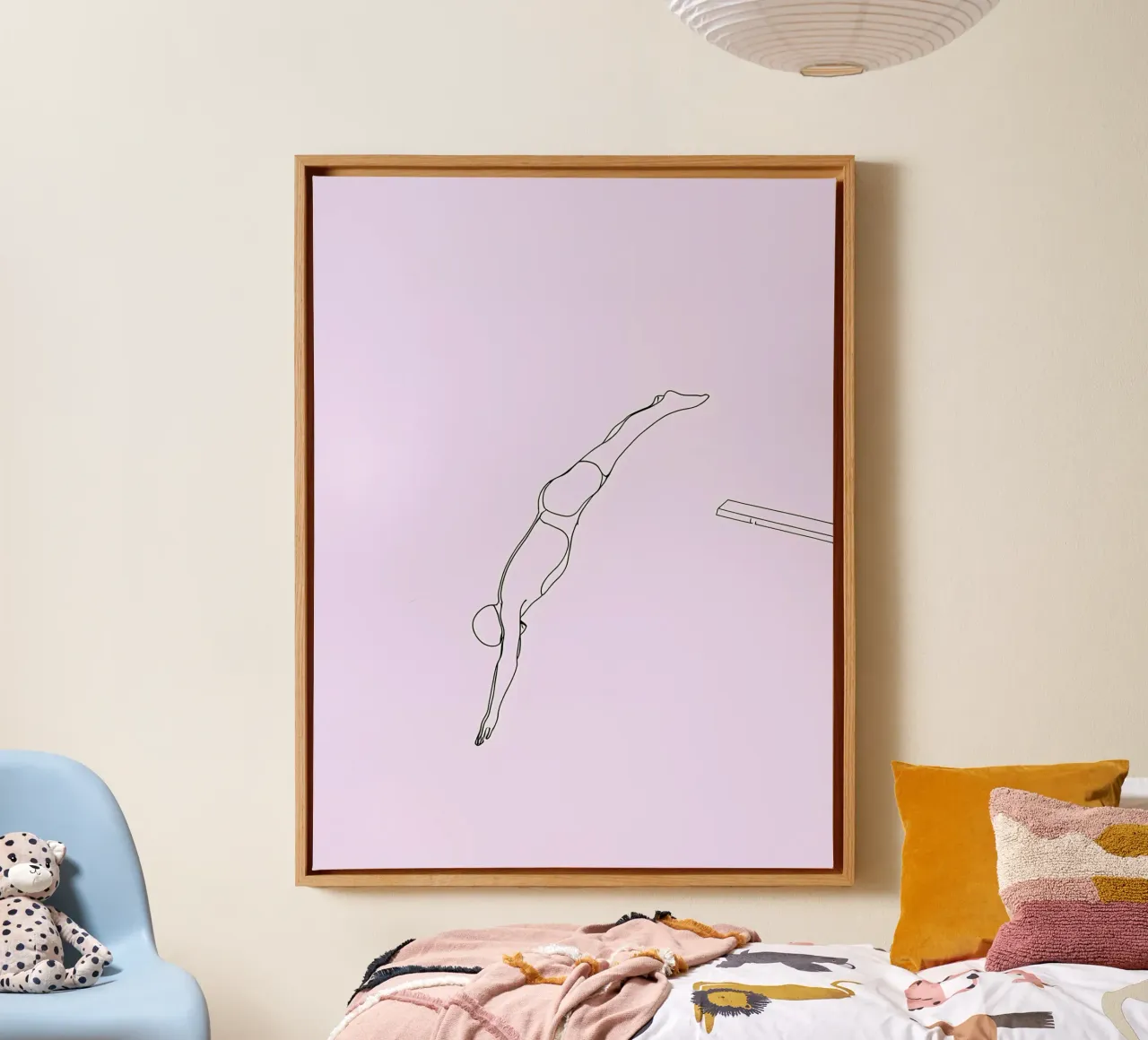 Diver Minimalist Line Art canvas by Viv Line Art