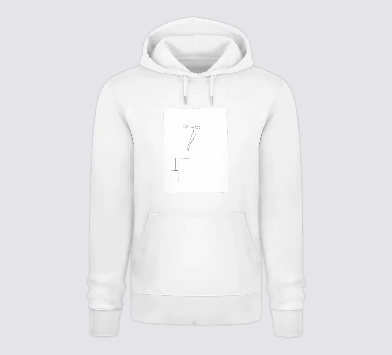 Tuffatore Line Art minimalista 2 felpa con cappuccio da Viv Line Art