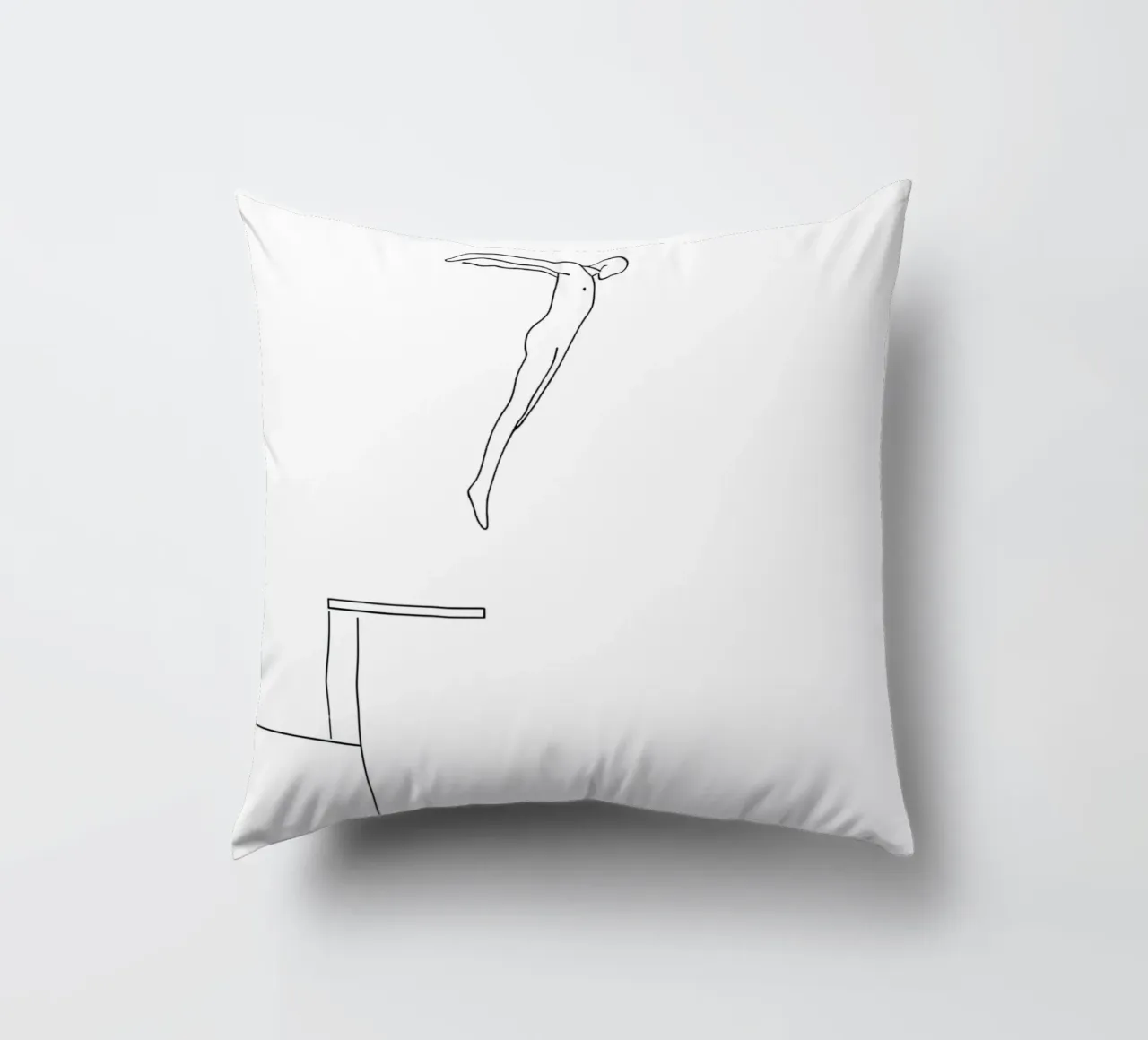 Tuffatore Line Art minimalista 2 cuscino da Viv Line Art