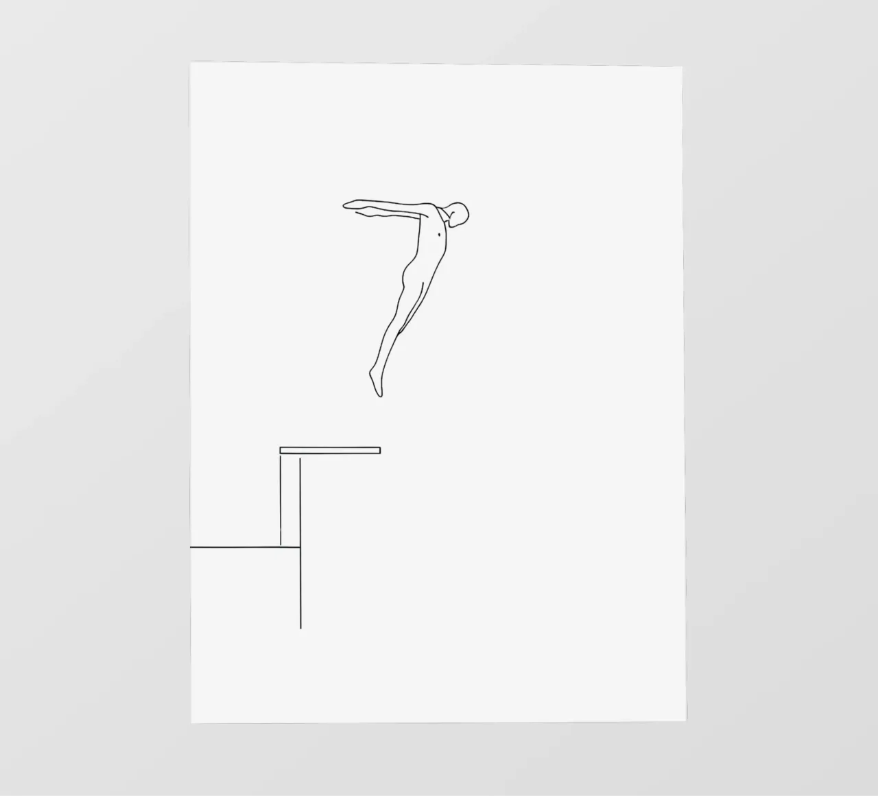 Tuffatore Line Art minimalista 2 pellicola backlit da Viv Line Art