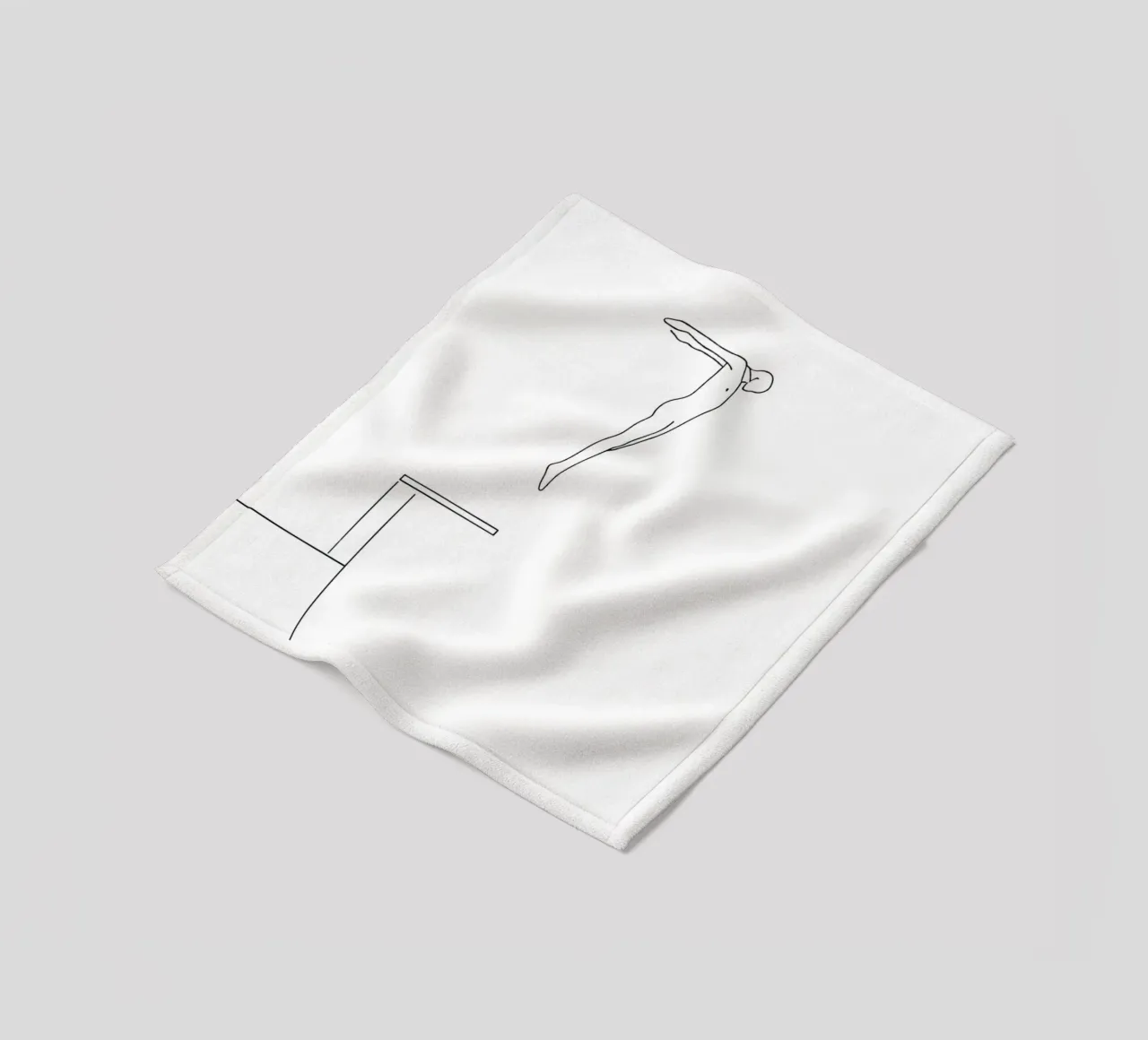Tuffatore Line Art minimalista 2 coperta in pile da Viv Line Art