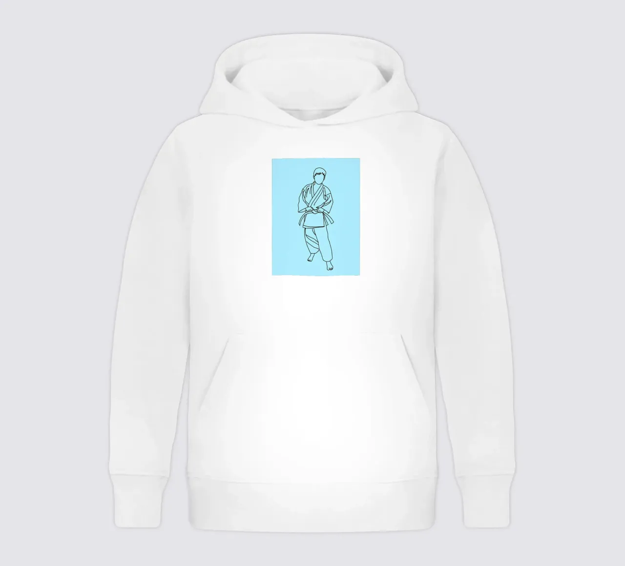 Karate - Line art minimalista felpa bambino con cappuccio da Viv Line Art