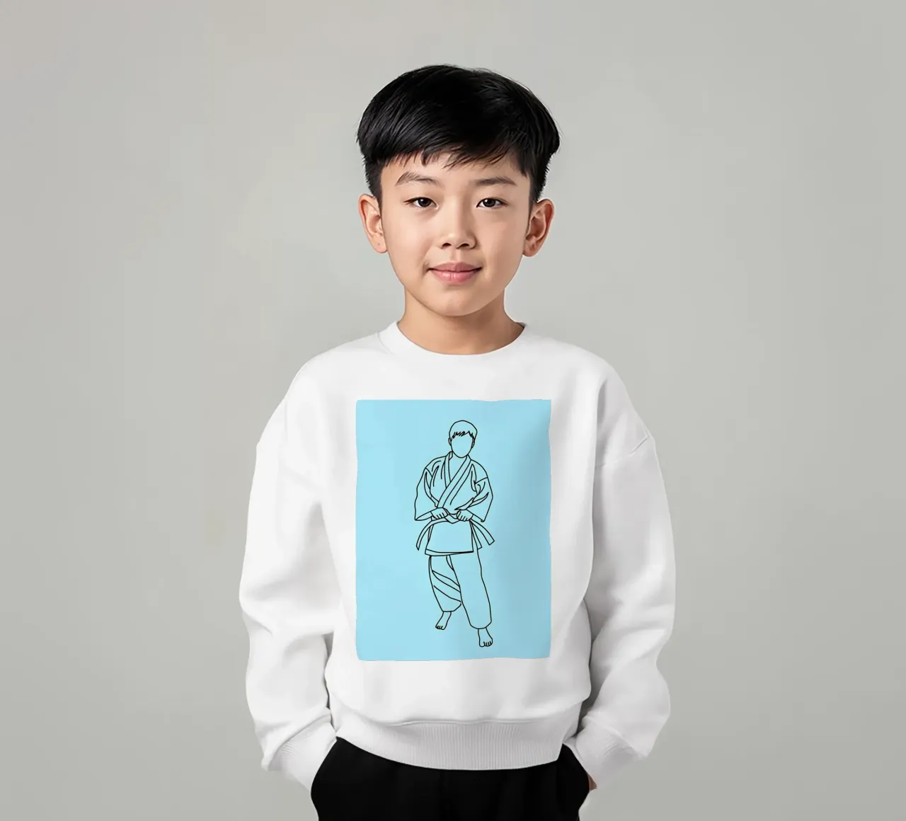Karate - Line art minimalista felpa bambino da Viv Line Art