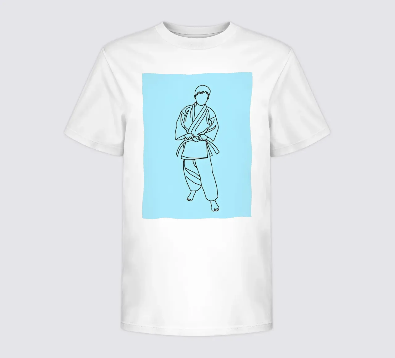 Karate - Line art minimalista t-shirt bambini da Viv Line Art
