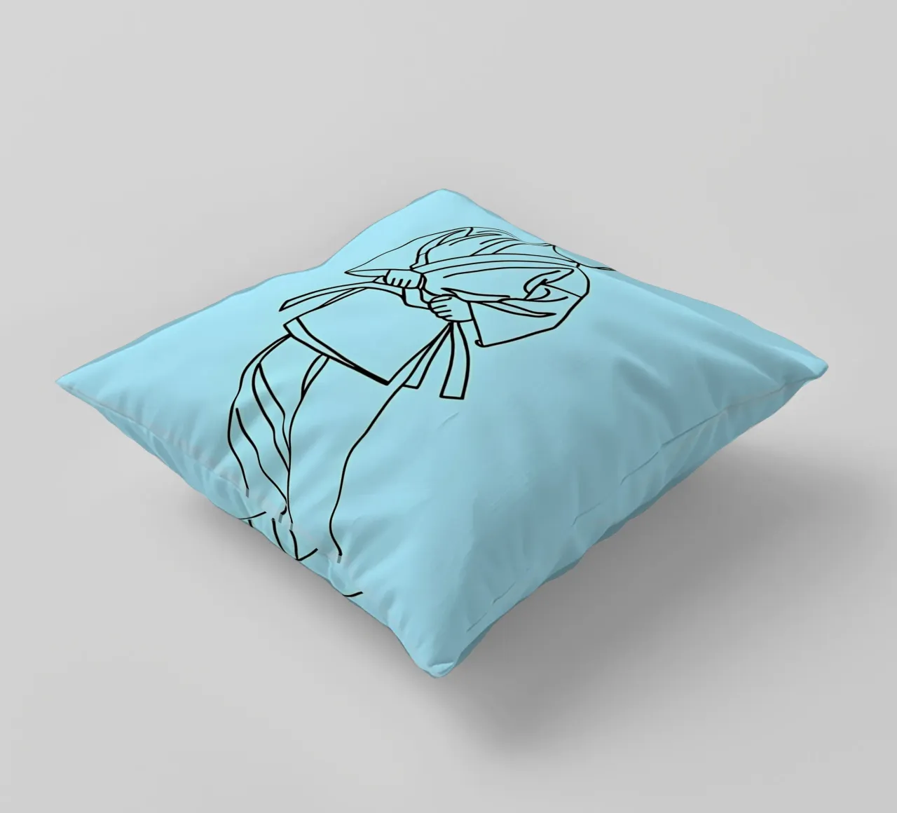 Karate - Line art minimalista cuscino da Viv Line Art