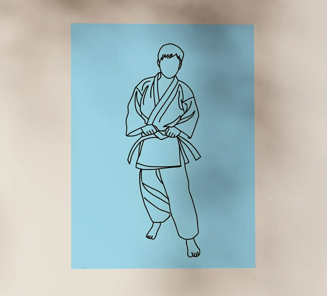 Karate - Line art minimalista pellicola backlit da Viv Line Art