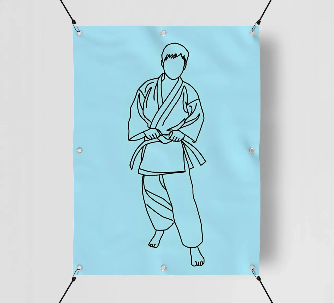 Karate - Line art minimalista telo in pvc da Viv Line Art