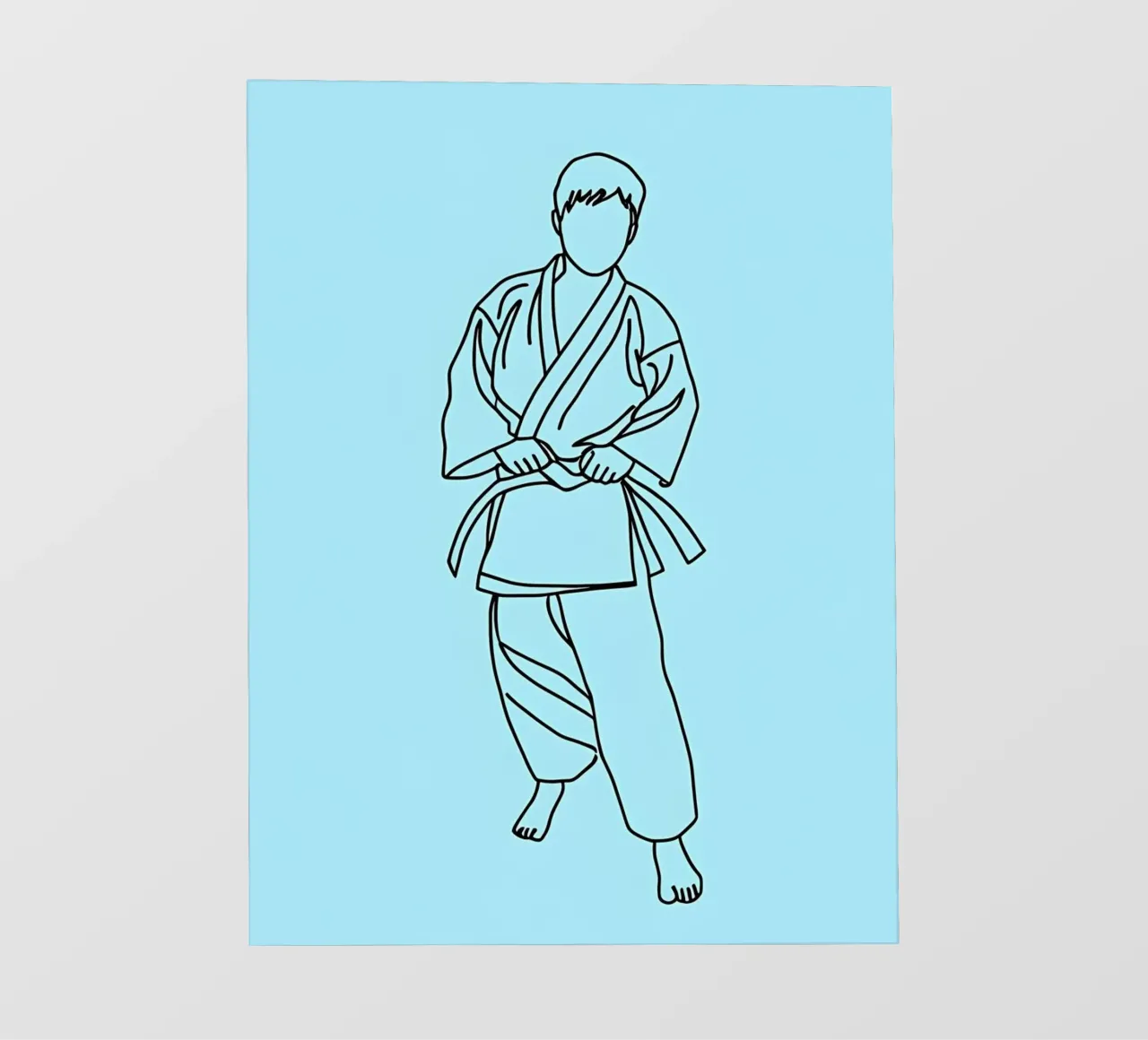 Karate - Line art minimalista telo in pvc da Viv Line Art
