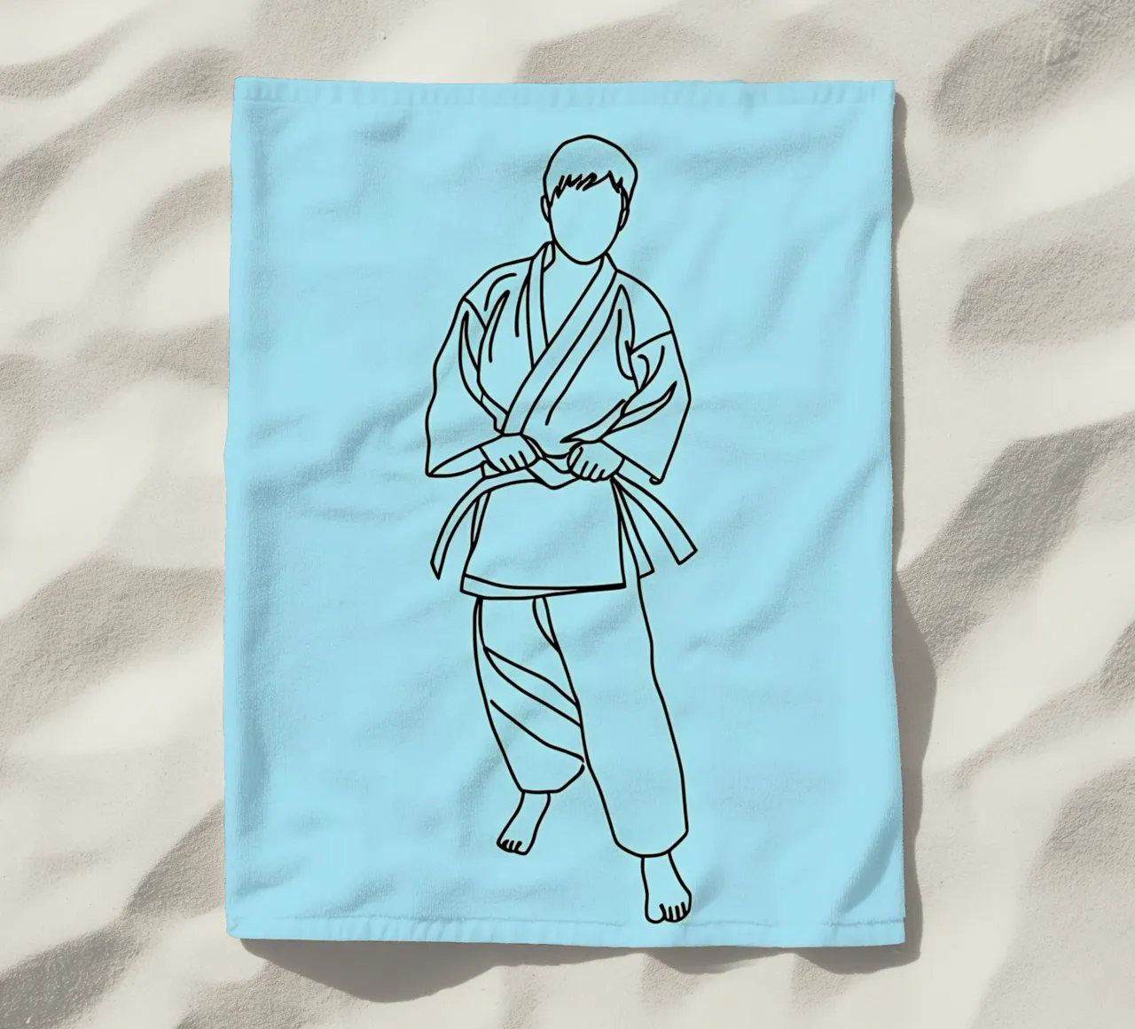 Karate - Line art minimalista telo mare da Viv Line Art