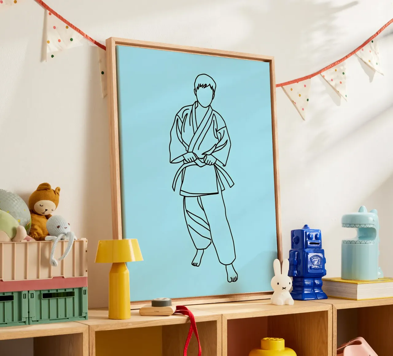 Karate - Minimalist Line Art canvas by Viv Line Art