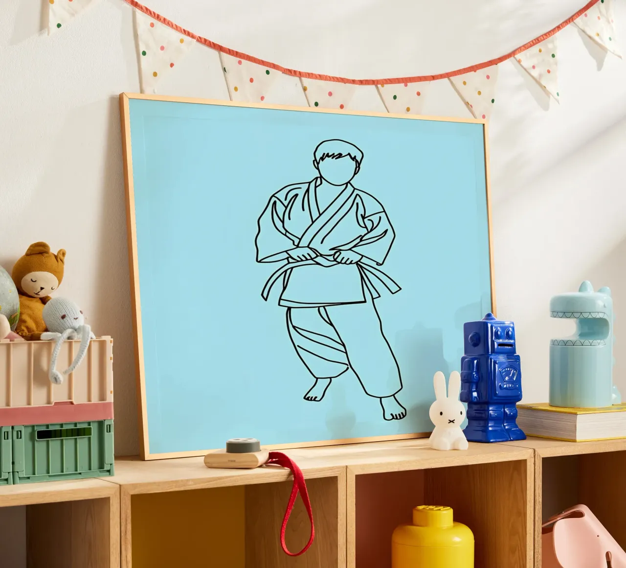 Karate - Line art minimalista carta hahnemühle da Viv Line Art