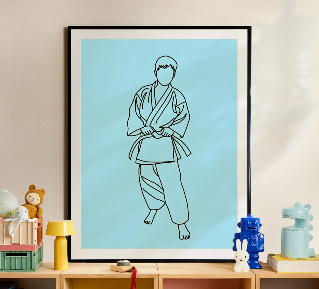 Karate - Line art minimalista carta hahnemühle da Viv Line Art